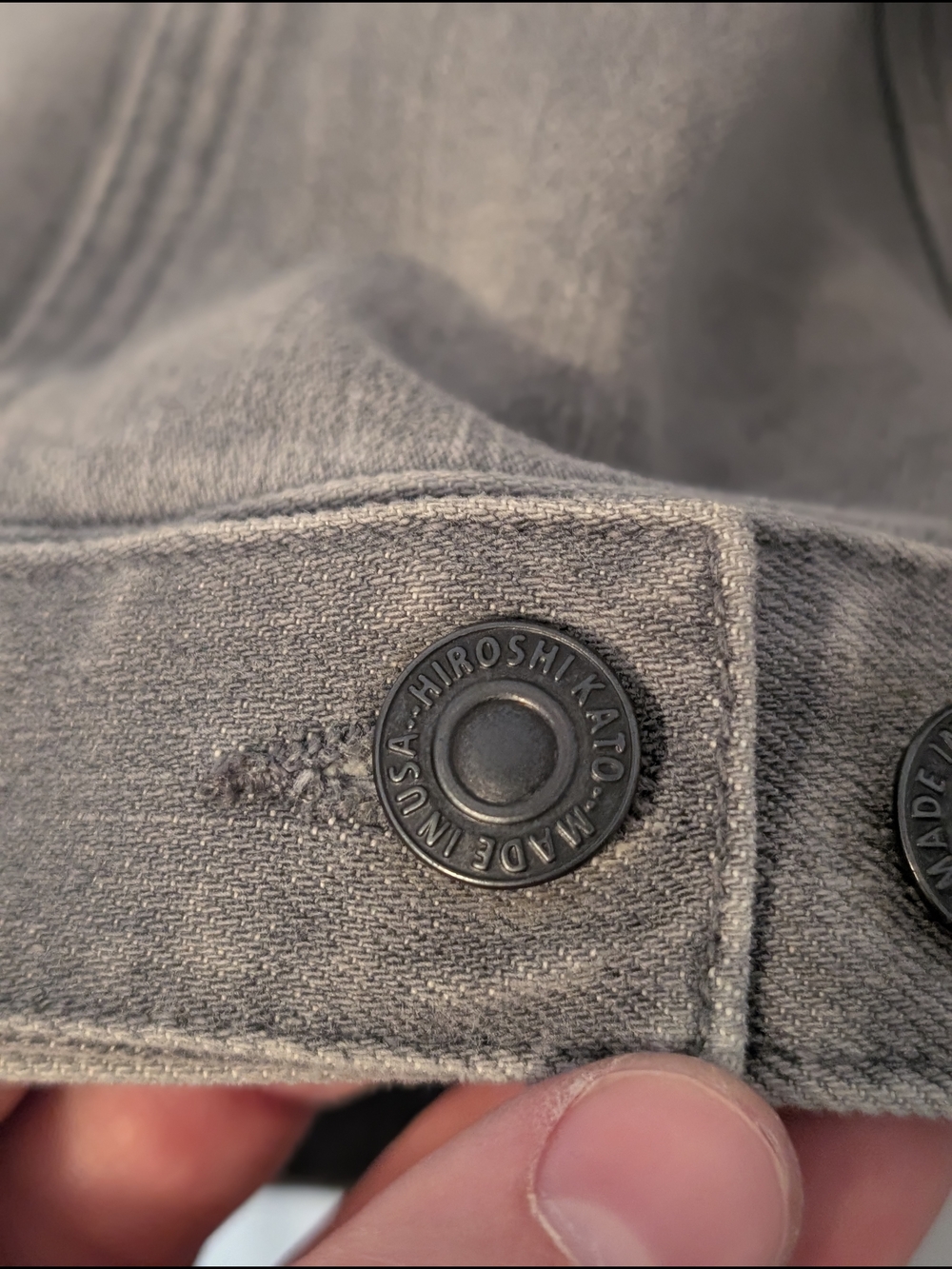 Hiroshi Kato "The Blade" Men’s Gray Stretch Denim Jacket Selvedge Made In USA - Picture 6 of 13
